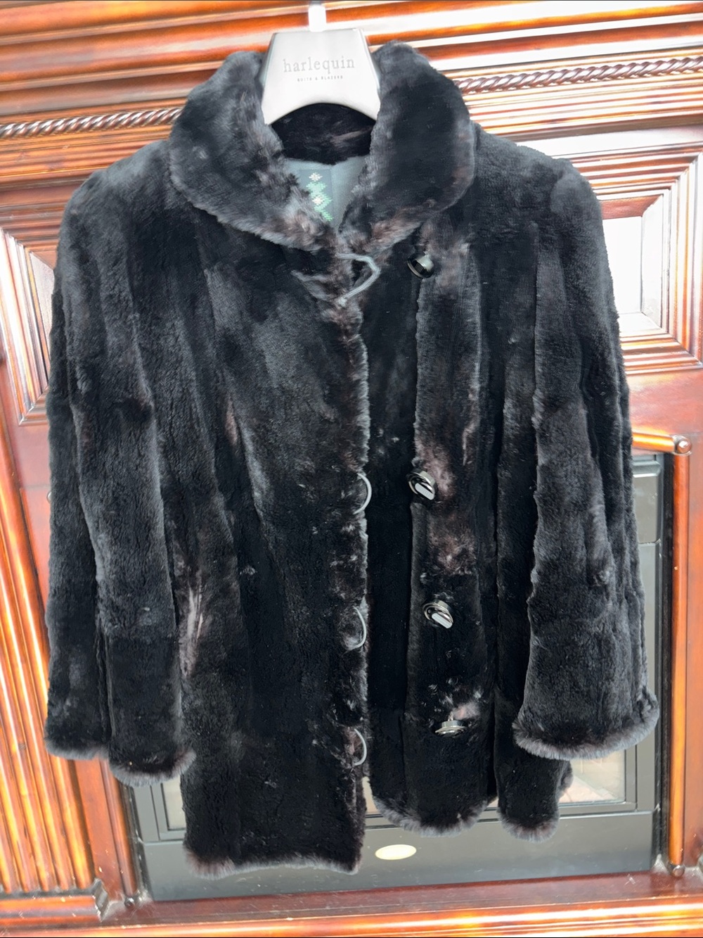 Black Fur Coat - Women's Luxurious Winter Jacket